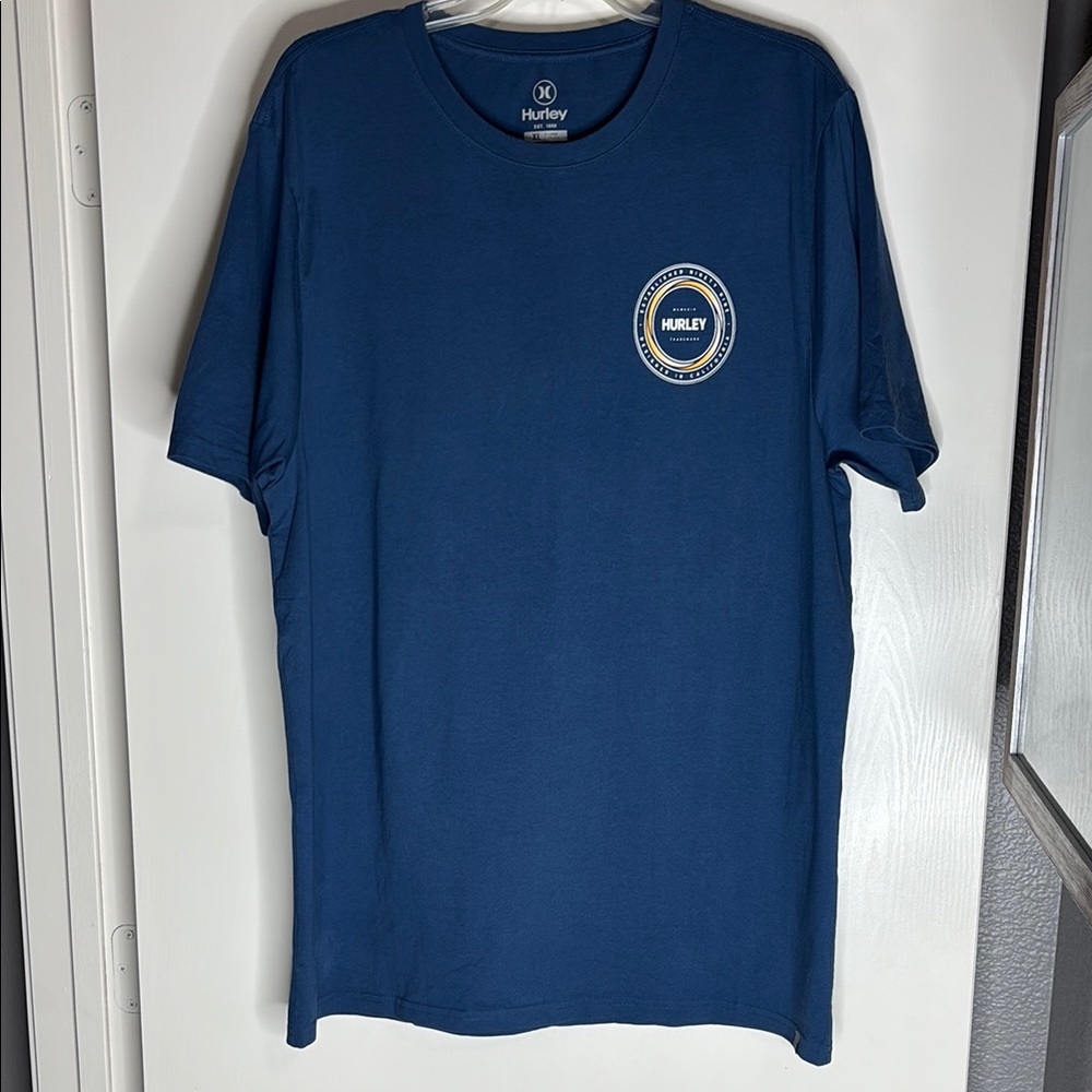 Hurley Blue Short Sleeve Tee with Logo on front and back
